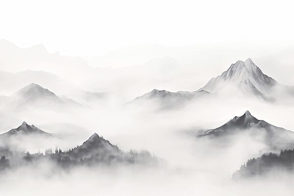 Mountain range with fog Mountain range with fog