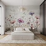 Wall murals Painting of flowers on a wall