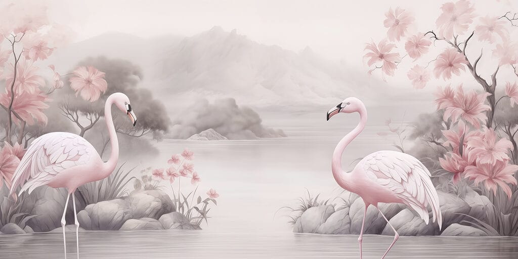 Flamingos in a lake Flamingos in a lake