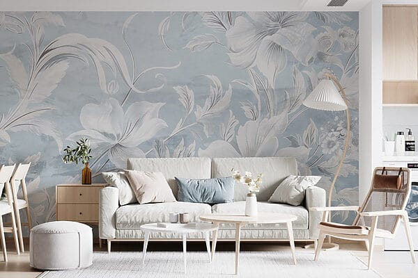 White and grey floral pattern White and grey floral pattern