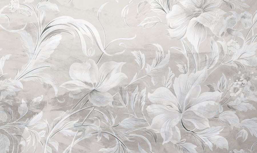 White and grey floral pattern White and grey floral pattern