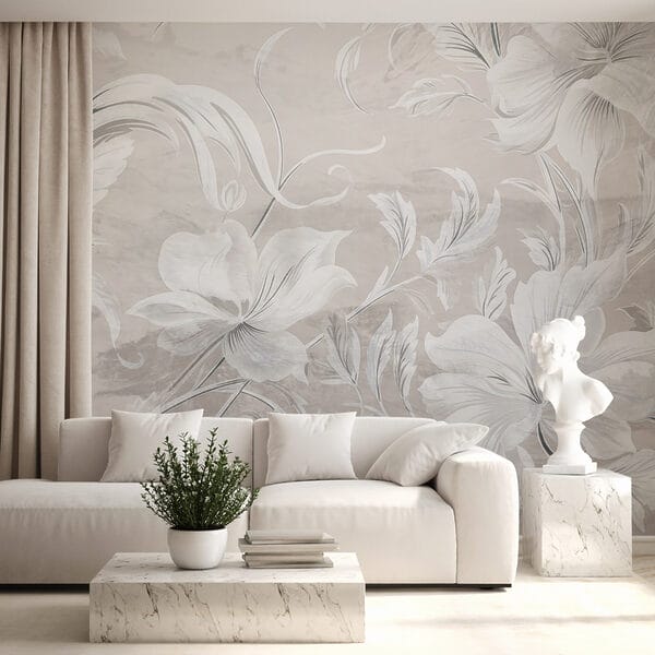 White and grey floral pattern White and grey floral pattern