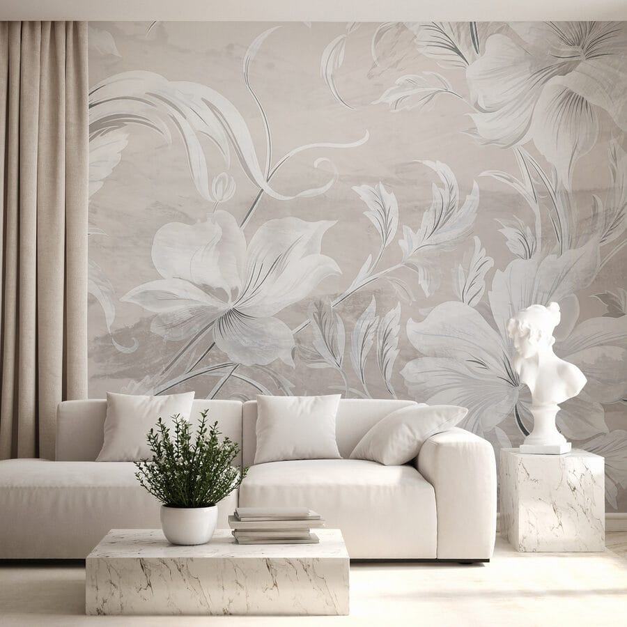 White and grey floral pattern White and grey floral pattern