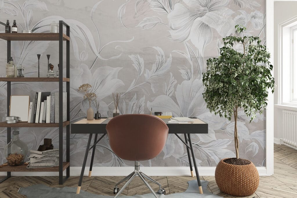 White and grey floral pattern White and grey floral pattern