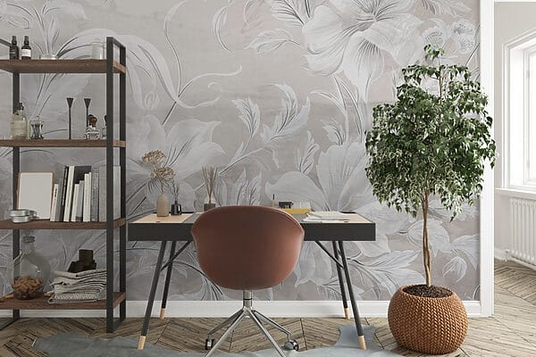 White and grey floral pattern White and grey floral pattern