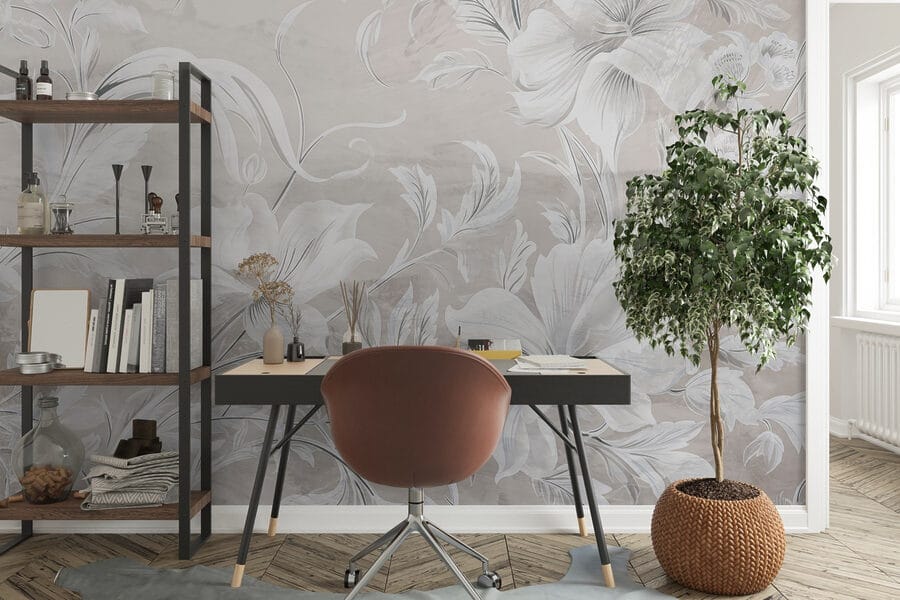 White and grey floral pattern White and grey floral pattern