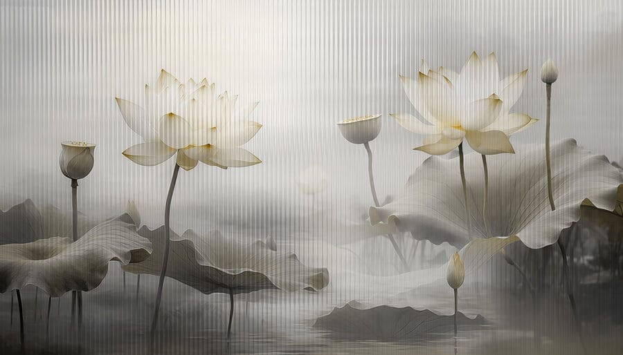 Painting of flowers and leaves