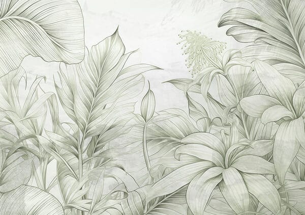 Soft greens in delicate botanical design Soft greens in delicate botanical design