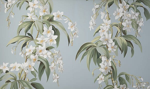 Wallpaper with white flowers Wallpaper with white flowers
