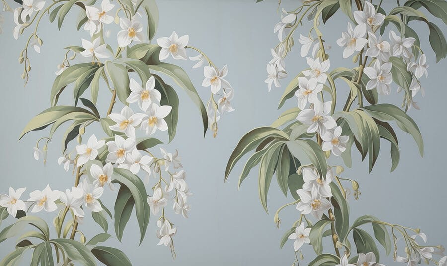Wallpaper with white flowers Wallpaper with white flowers
