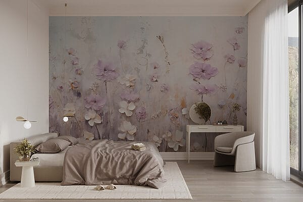 Painting of flowers on a wall Wall murals Painting of flowers on a wall