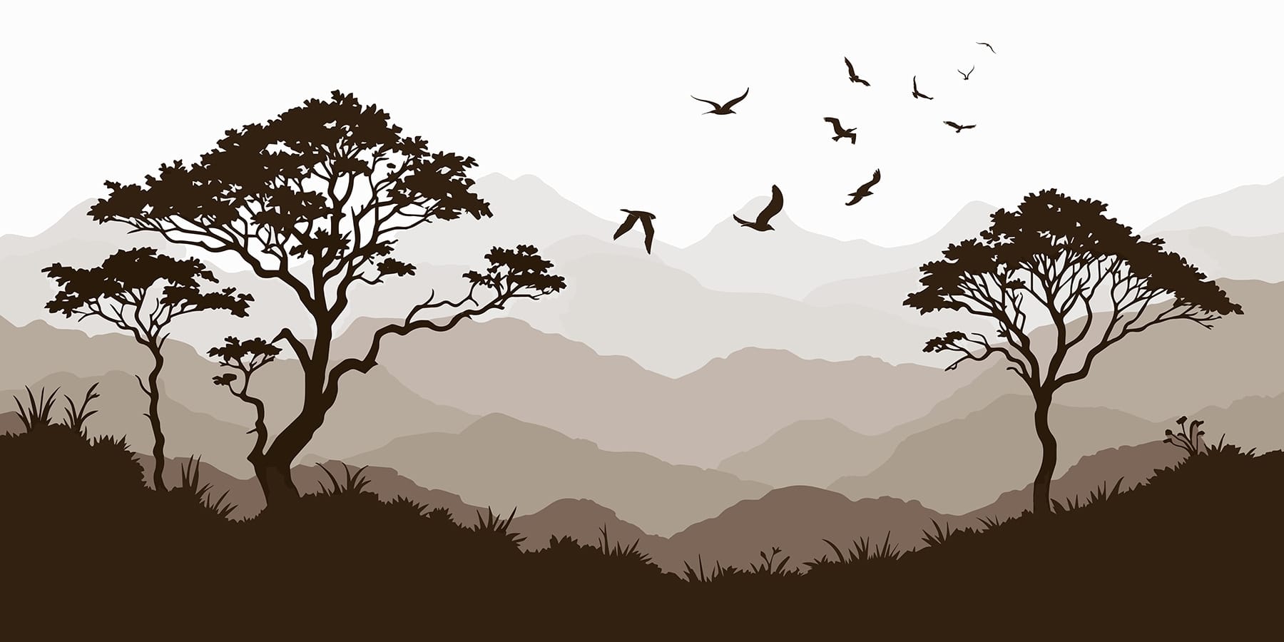 Birds flying over a mountain range Birds flying over a mountain range
