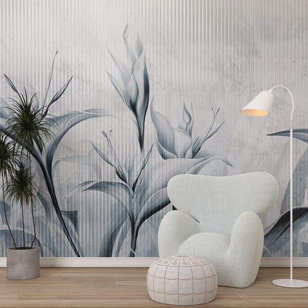 Painting of flowers on a wall Painting of flowers on a wall