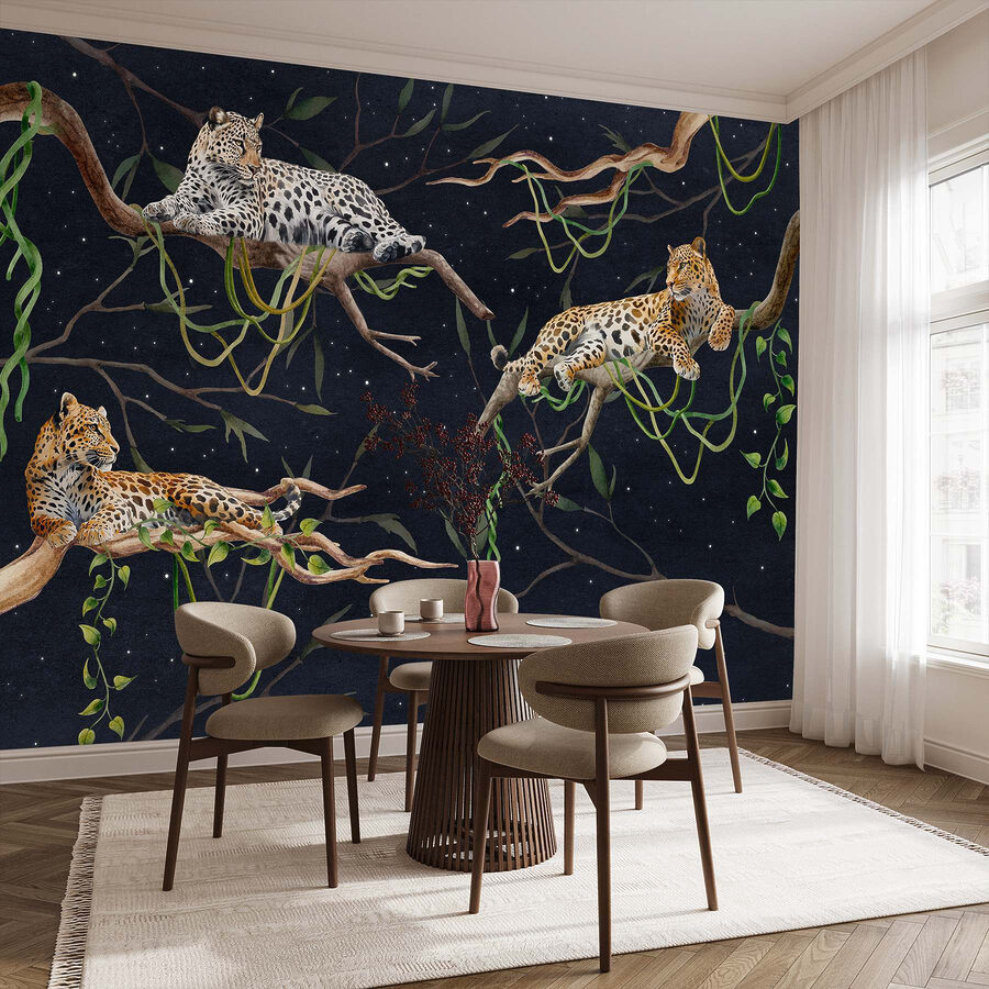 Wall murals Group of leopards lying on branches - Image 2