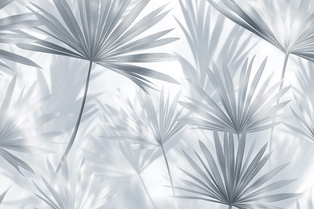 Soft shadows of delicate palm leaves. Soft shadows of delicate palm leaves.
