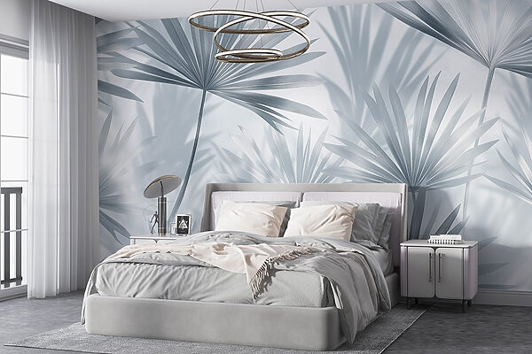 Soft shadows of delicate palm leaves. Soft shadows of delicate palm leaves.