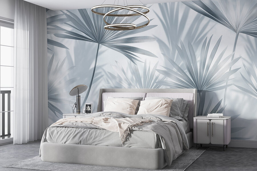 Soft shadows of delicate palm leaves.