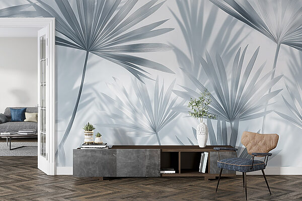 Soft shadows of delicate palm leaves. Soft shadows of delicate palm leaves.