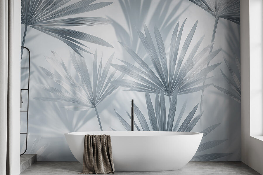 Soft shadows of delicate palm leaves.