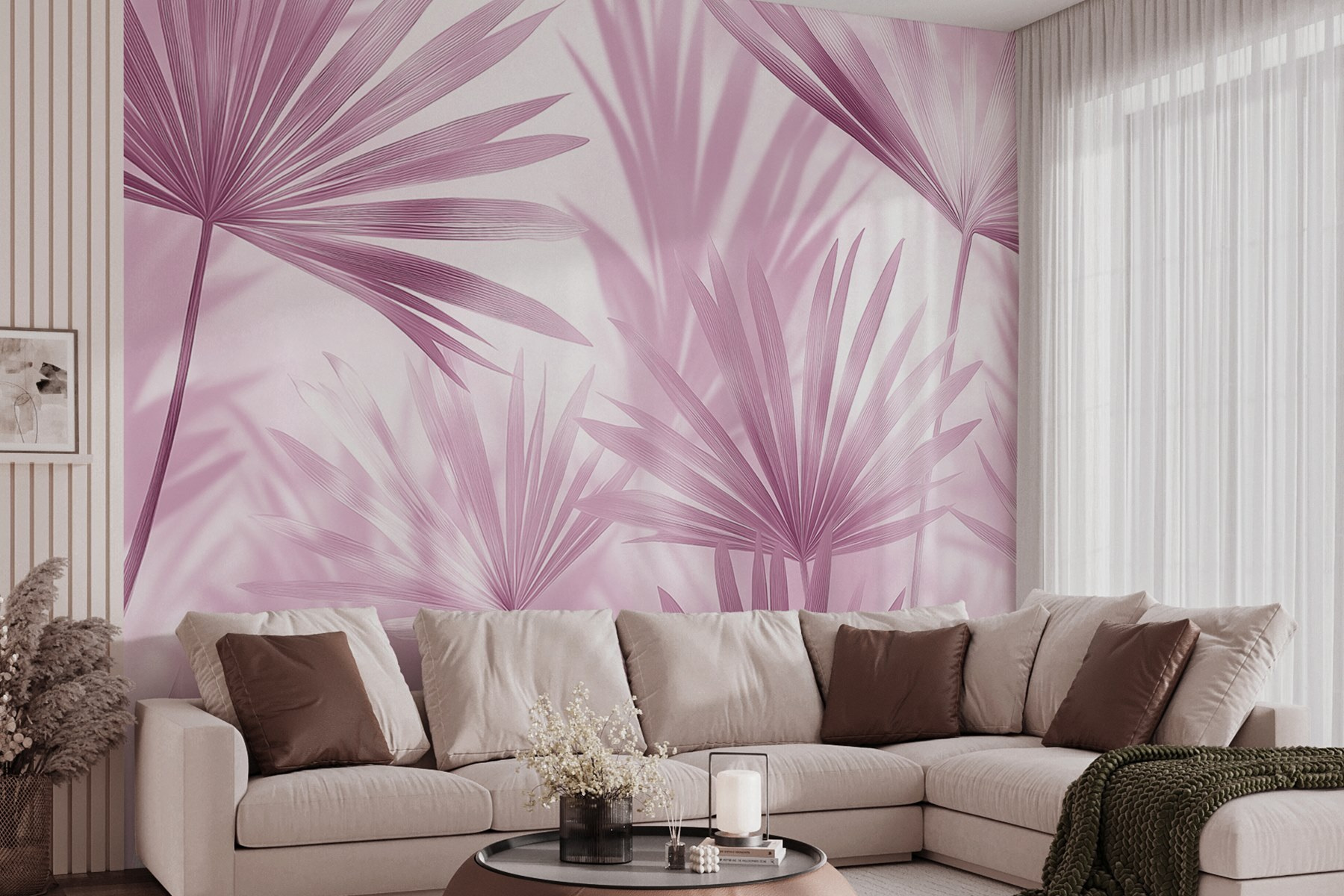 Soft pastel leaves creating gentle shadows.