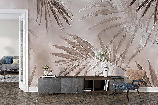 Nature's elegant palm leaves in harmony Nature's elegant palm leaves in harmony