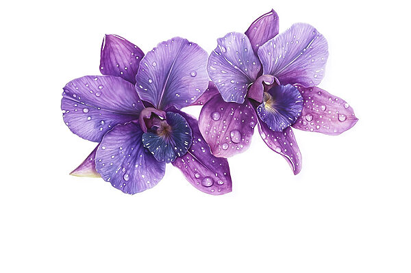 Purple flowers with water drops on them Purple flowers with water drops on them