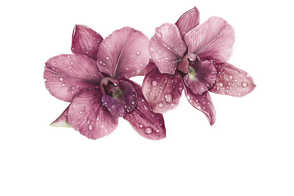 Delicate blooms adorned with droplets Delicate blooms adorned with droplets