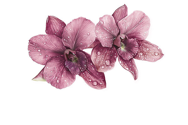 Delicate blooms adorned with droplets Delicate blooms adorned with droplets