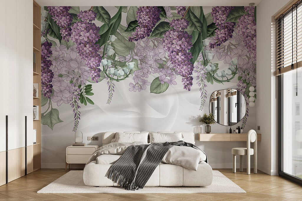 Lavender blooms on soft fabric background Lavender blooms on soft fabric background