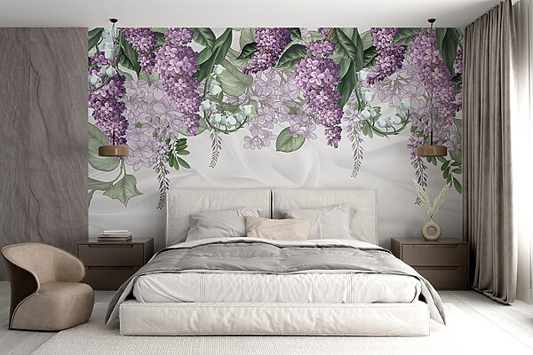 Lavender blooms on soft fabric background Lavender blooms on soft fabric background
