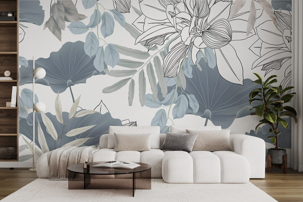 Floral pattern with leaves and flowers Floral pattern with leaves and flowers