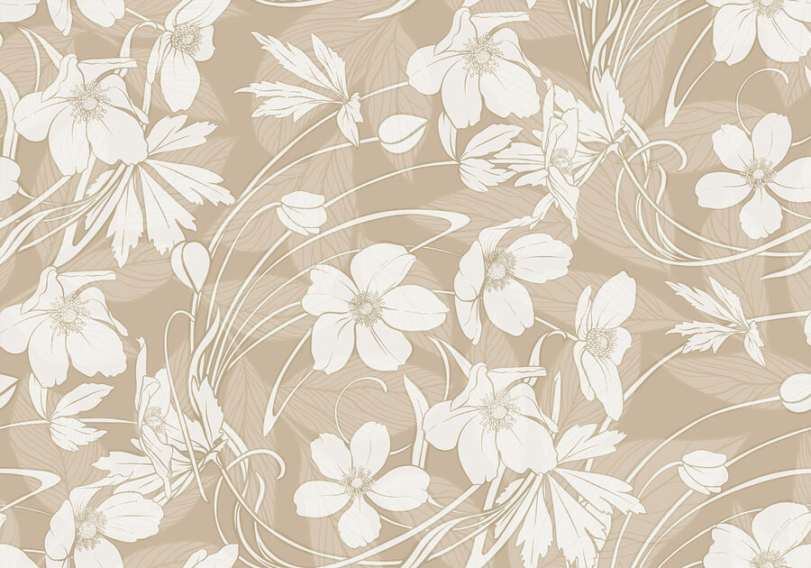 Delicate floral patterns in soft tones Delicate floral patterns in soft tones