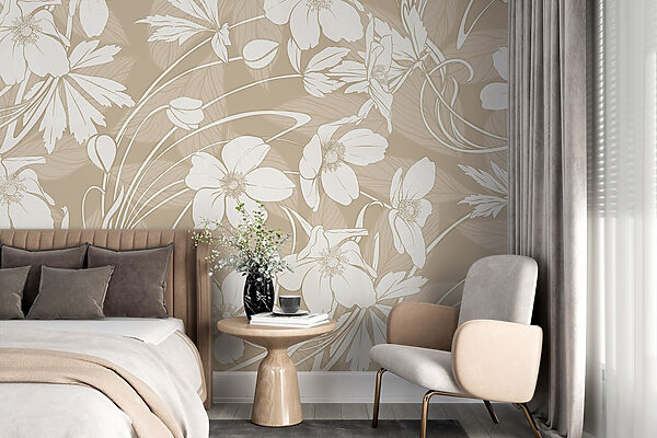 Delicate floral patterns in soft tones Delicate floral patterns in soft tones