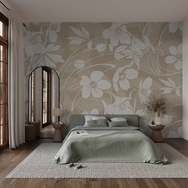 Delicate floral patterns in soft tones Delicate floral patterns in soft tones