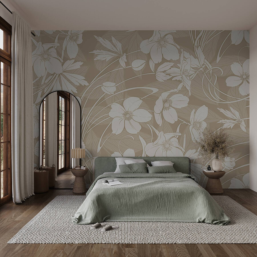 Delicate floral patterns in soft tones Delicate floral patterns in soft tones