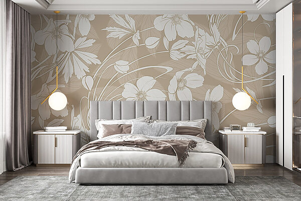 Delicate floral patterns in soft tones Delicate floral patterns in soft tones