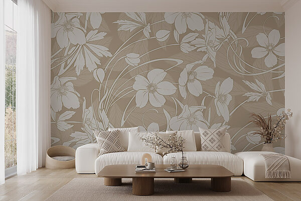 Delicate floral patterns in soft tones Delicate floral patterns in soft tones