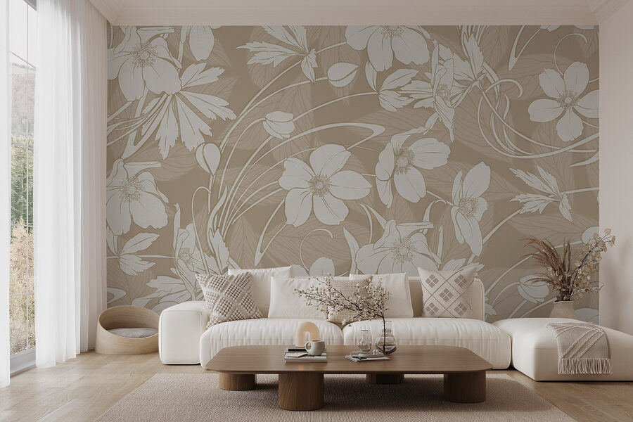 Delicate floral patterns in soft tones Delicate floral patterns in soft tones