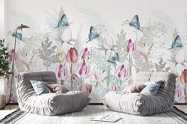 Fluttering butterflies among blooming flowers w08834pig4r 600x400 - Fluttering butterflies among blooming flowers