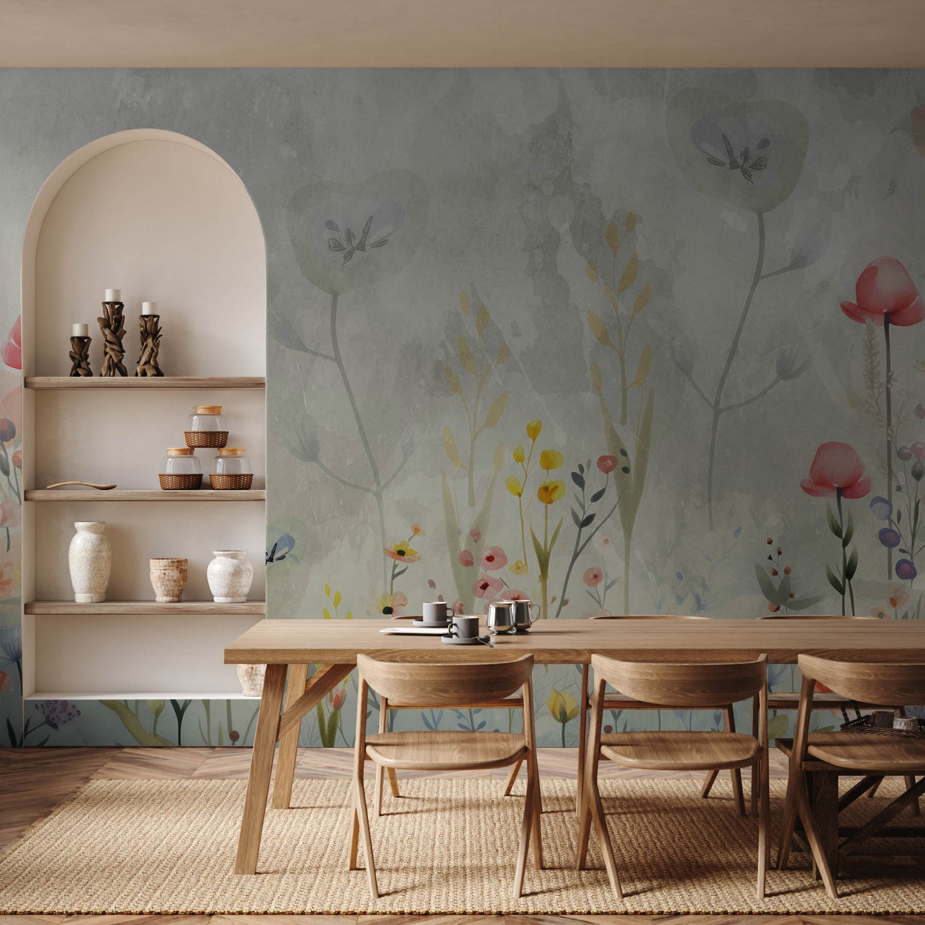 Painting of flowers and plants