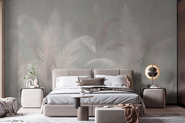 Soft palms in a muted background Soft palms in a muted background