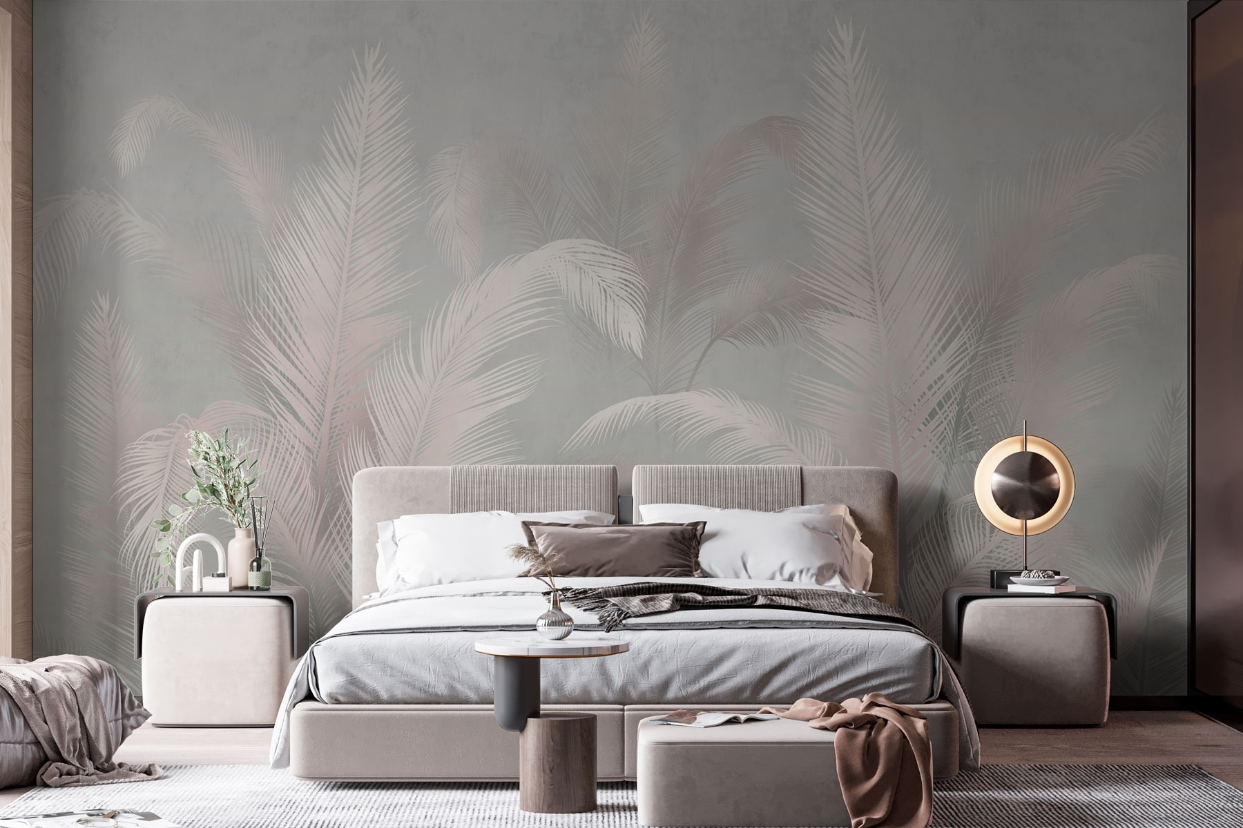 Soft palms in a muted background