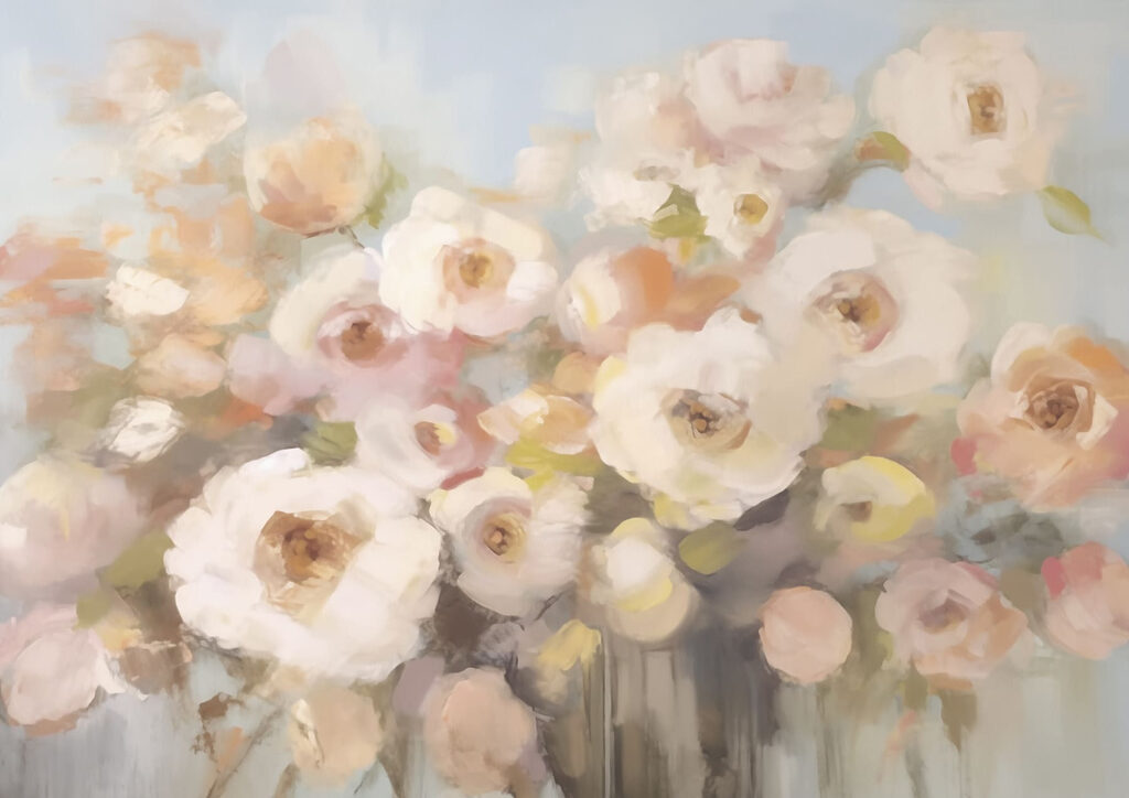Painting of flowers in a vase Painting of flowers in a vase