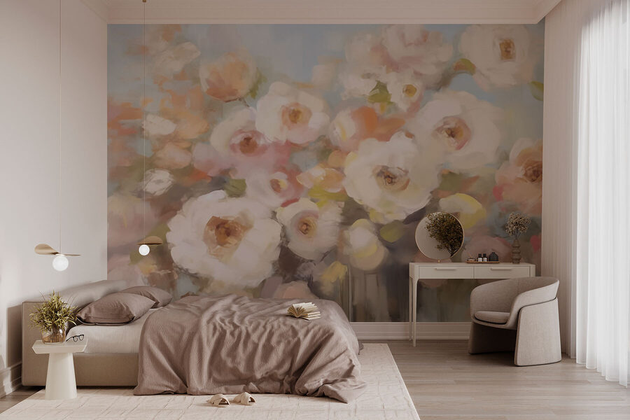 Painting of flowers in a vase Painting of flowers in a vase