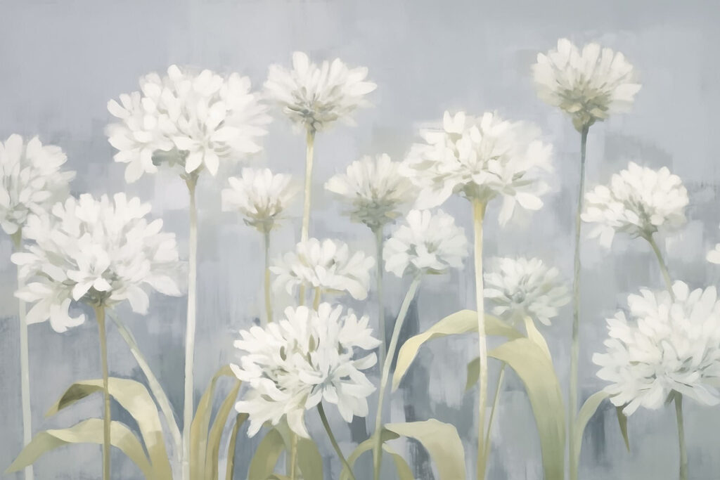 Painting of white flowers Painting of white flowers