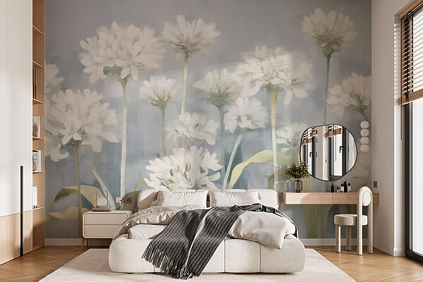 Painting of white flowers Painting of white flowers