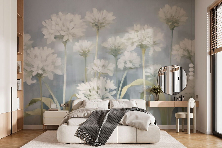 Painting of white flowers Painting of white flowers