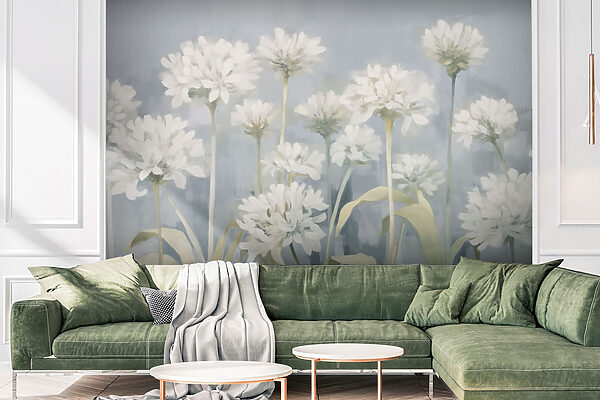 Painting of white flowers Painting of white flowers