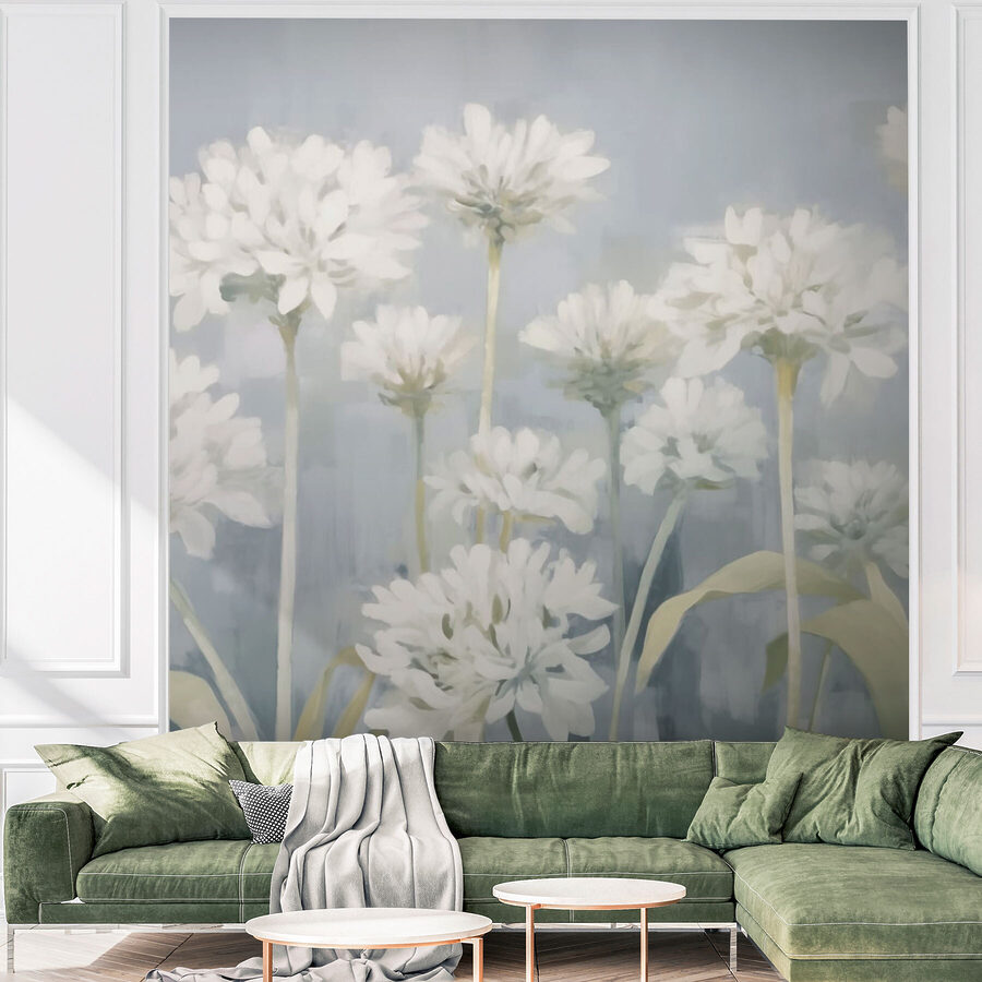 Painting of white flowers Painting of white flowers