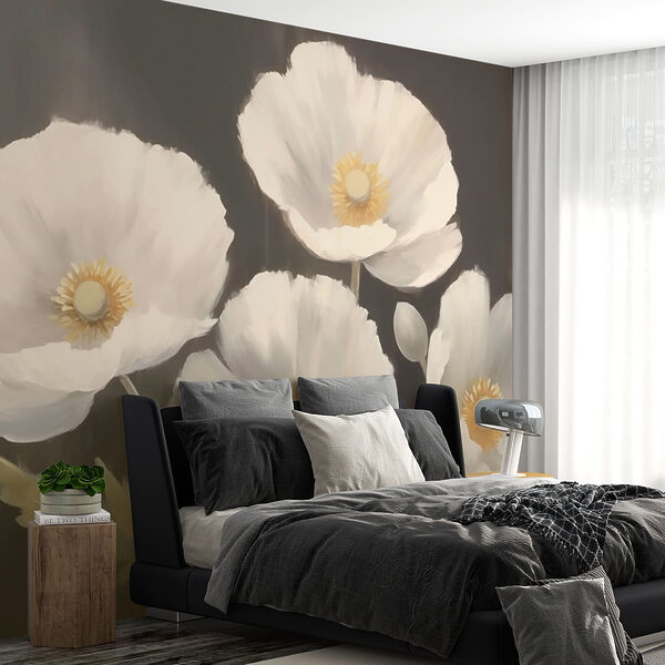 Painting of white flowers Painting of white flowers